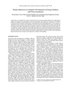 Family Influences on Adaptive Development in Young Children with Down Syndrome