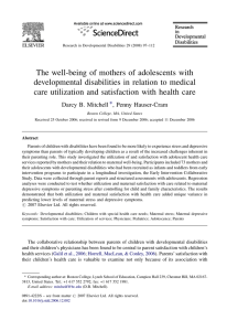 The well-being of mothers of adolescents with