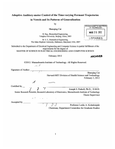 Adaptive  Auditory-motor  Control of the Time-varying  Formant... in Vowels  and Its Patterns of Generalization