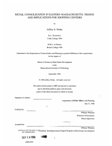 CONSOLIDATION  IN  EASTERN  MASSACHUSETTS:  TRENDS S.