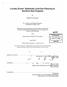 Locally Grown:  Statewide  Land  Use  Planning ... Northern  New  England