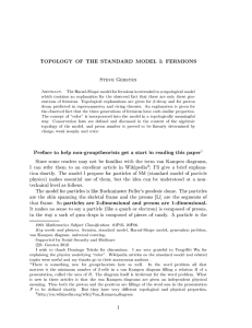 TOPOLOGY OF THE STANDARD MODEL I: FERMIONS Steve Gersten