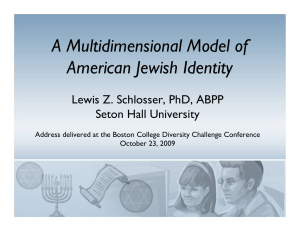 A Multidimensional Model of American Jewish Identity  Lewis Z. Schlosser, PhD, ABPP