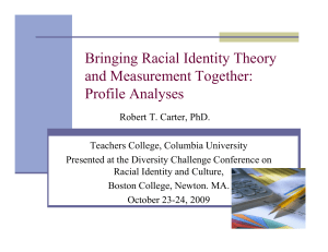 Bringing Racial Identity Theory and Measurement Together: Profile Analyses