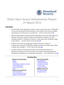 Daily Open Source Infrastructure Report 29 March 2016 Top Stories