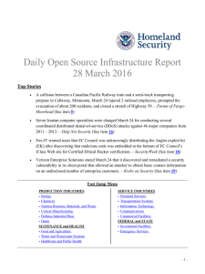 Daily Open Source Infrastructure Report 28 March 2016 Top Stories