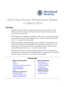Daily Open Source Infrastructure Report 15 March 2016 Top Stories