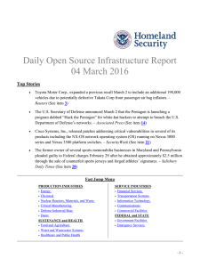 Daily Open Source Infrastructure Report 04 March 2016 Top Stories