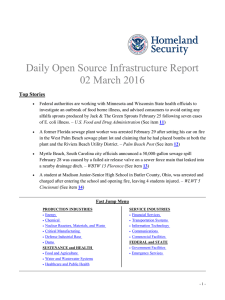 Daily Open Source Infrastructure Report 02 March 2016 Top Stories
