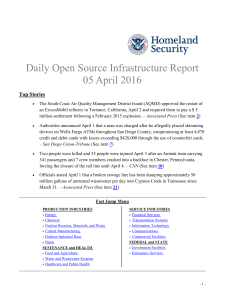 Daily Open Source Infrastructure Report 05 April 2016 Top Stories
