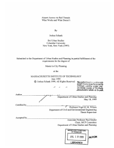Airport Access via Rail  Transit: Joshua  Schank