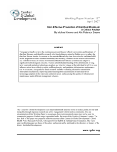 Working Paper Number 117 April 2007 Cost-Effective Prevention of Diarrheal Diseases: