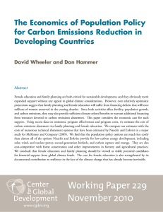 The Economics of Population Policy for Carbon Emissions Reduction in Developing Countries
