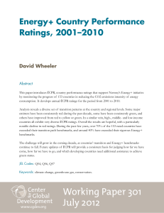 Energy+ Country Performance Ratings, 2001–2010 David Wheeler Abstract