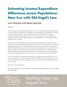 Estimating Income/Expenditure Differences across Populations: New Fun with Old Engel’s Law