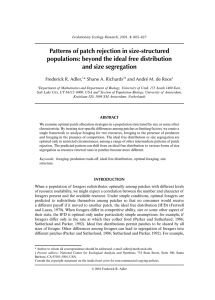 Patterns of patch rejection in size-structured and size segregation