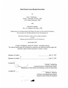 Real  Estate Lease-Backed  Securities