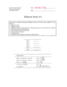 Midterm Exam #3 I YWf