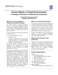 Human Rights in Closed Environments A Strategic Framework for Monitoring Compliance