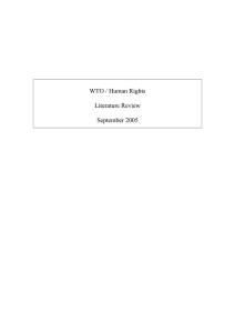 WTO / Human Rights Literature Review September 2005