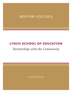 lynch school of education Partnerships with the Community 2008/2009