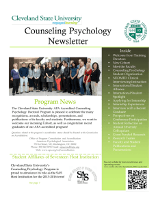 Counseling Psychology Newsletter Inside
