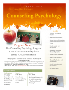 Counseling Psychology Newsletter