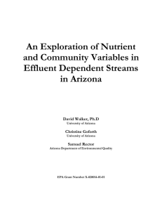 An Exploration of Nutrient and Community Variables in Effluent Dependent Streams