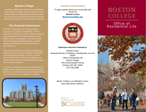 Contact Information Boston College To apply, please submit your cover letter and