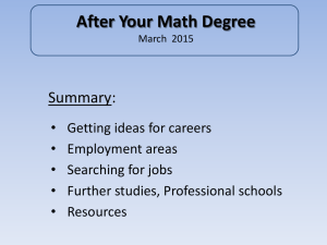 After Your Math Degree Summary: