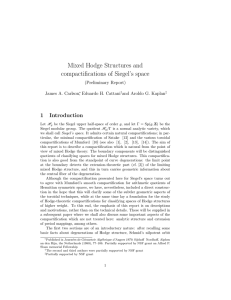 Mixed Hodge Structures and compactifications of Siegel’s space 1 Introduction