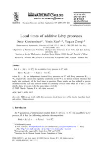 Local times of additive L&#34;evy processes Davar Khoshnevisan , Yimin Xiao