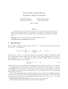 On the Most Visited Sites of Symmetric Markov Processes ∗ Nathalie Eisenbaum