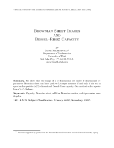 Brownian Sheet Images and Bessel–Riesz Capacity