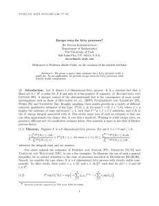 Escape rates for L´ evy processes* By Davar Khoshnevisan Department of Mathematics