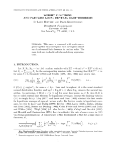 WEIGHT FUNCTIONS AND PATHWISE LOCAL CENTRAL LIMIT THEOREMS By L H