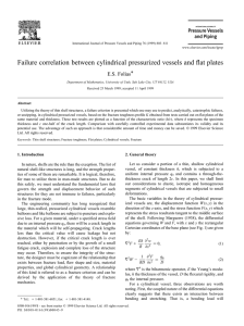 Failure correlation between cylindrical pressurized vessels and flat plates E.S. Folias*