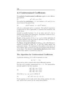 4.3 Undetermined Coefficients