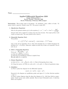 Applied Differential Equations 2250 Name