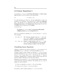 2.3 Linear Equations I