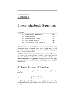 Linear Algebraic Equations Chapter 3 Contents