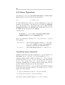 2.3 Linear Equations