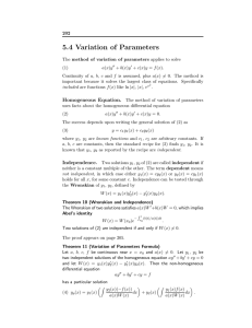 5.4 Variation of Parameters