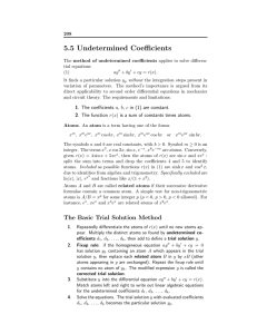 5.5 Undetermined Coefficients