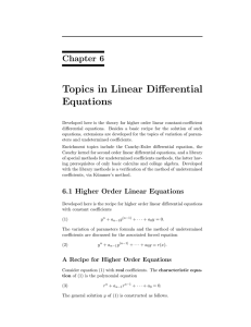 Topics in Linear Differential Equations Chapter 6