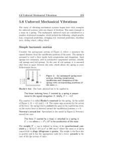 5.6 Unforced Mechanical Vibrations