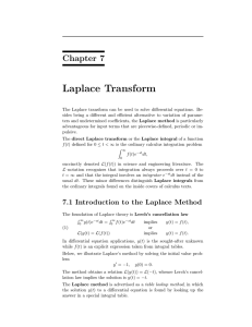 Laplace Transform Chapter 7