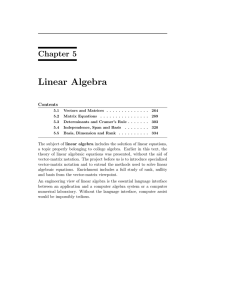 Linear Algebra Chapter 5 Contents