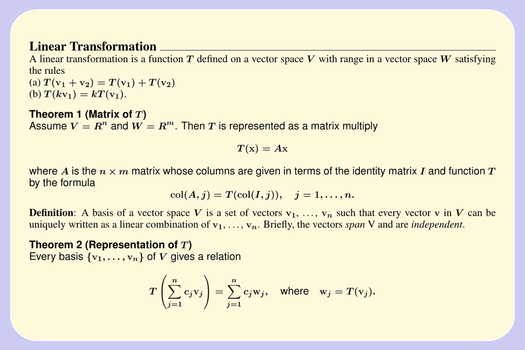 Linear Transformation