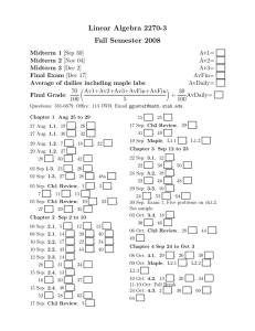 Linear Algebra 2270-3 Fall Semester 2008